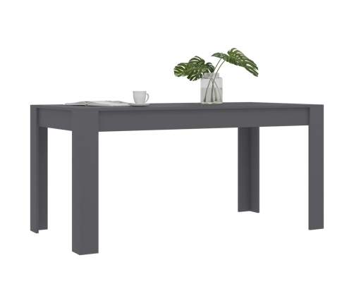 Mesa de comedor de madera de ingeniería gris 160x80x76 cm