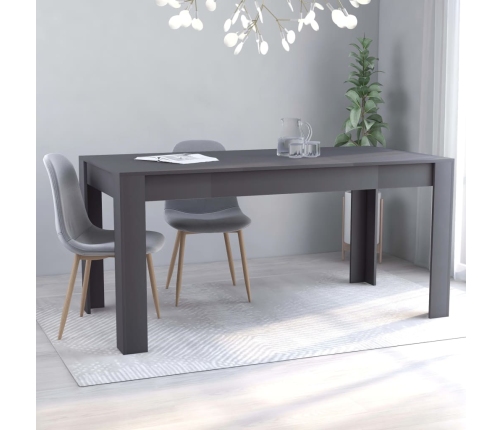 Mesa de comedor de madera de ingeniería gris 160x80x76 cm