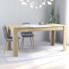 Mesa de comedor madera de ingeniería blanco/roble 160x80x76 cm