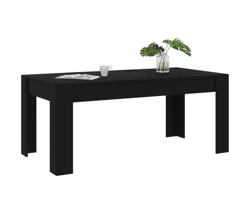 vidaXL Mesa de comedor de madera de ingeniería negro 180x90x76 cm