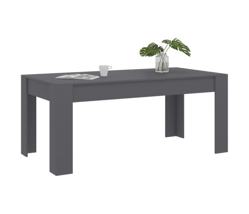 Mesa de comedor madera contrachapada gris 180x90x76 cm