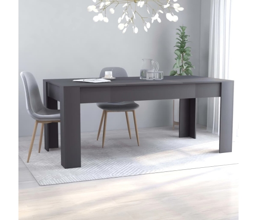 Mesa de comedor madera contrachapada gris 180x90x76 cm