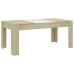 Mesa de comedor madera contrachapada blanco roble 180x90x76 cm