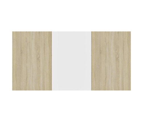 Mesa de comedor madera contrachapada blanco roble 180x90x76 cm