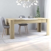 Mesa de comedor madera contrachapada blanco roble 180x90x76 cm