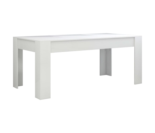 vidaXL Mesa de comedor madera contrachapada blanco brillo 180x90x76 cm