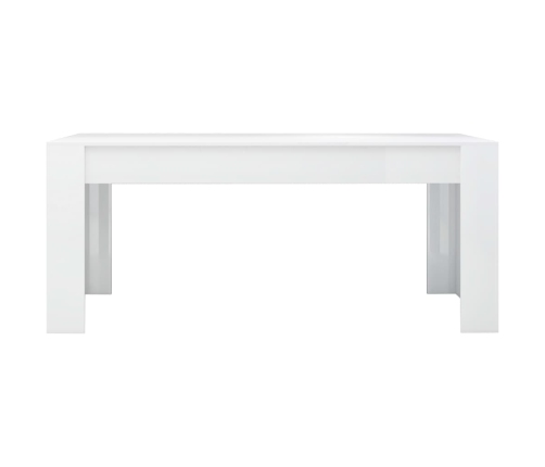 vidaXL Mesa de comedor madera contrachapada blanco brillo 180x90x76 cm