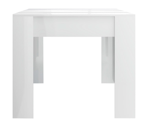 vidaXL Mesa de comedor madera contrachapada blanco brillo 180x90x76 cm