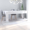 vidaXL Mesa de comedor madera contrachapada blanco brillo 180x90x76 cm