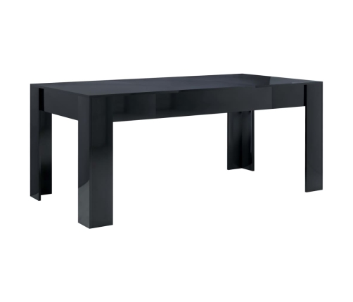 Mesa de comedor madera de ingeniería negro brillo 180x90x76 cm