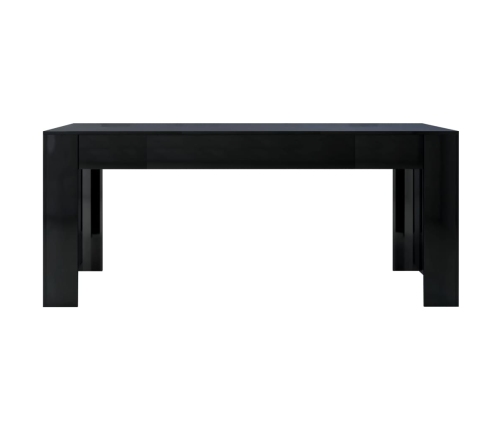 Mesa de comedor madera de ingeniería negro brillo 180x90x76 cm