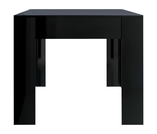 Mesa de comedor madera de ingeniería negro brillo 180x90x76 cm