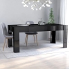 Mesa de comedor madera de ingeniería negro brillo 180x90x76 cm