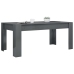 Mesa de comedor madera contrachapada gris brillo 180x90x76 cm