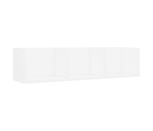 vidaXL Estante de pared para CD madera contrachapada blanco 75x18x18cm