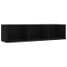 vidaXL Estante de pared para CD madera contrachapada negro 75x18x18cm