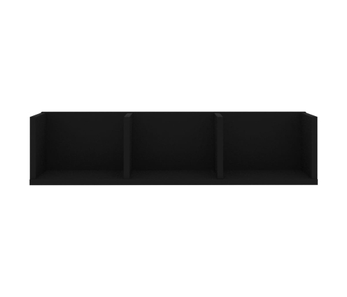 vidaXL Estante de pared para CD madera contrachapada negro 75x18x18cm