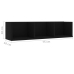 vidaXL Estante de pared para CD madera contrachapada negro 75x18x18cm