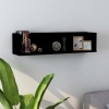 vidaXL Estante de pared para CD madera contrachapada negro 75x18x18cm