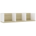 Estante pared CD madera contrachapada blanco roble 75x18x18cm