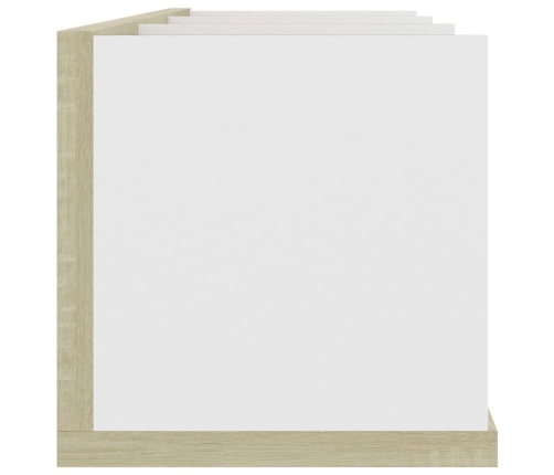 Estante pared CD madera contrachapada blanco roble 75x18x18cm