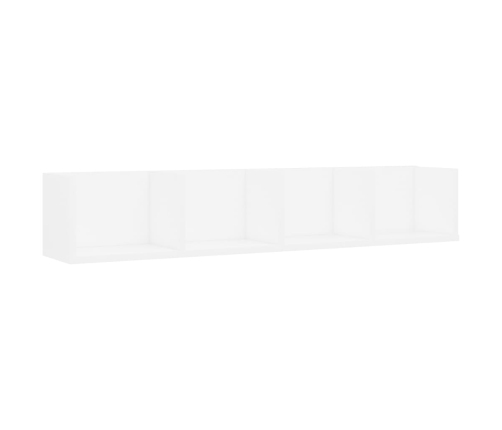 Estante de pared para CD contrachapada blanco 100x18x18 cm