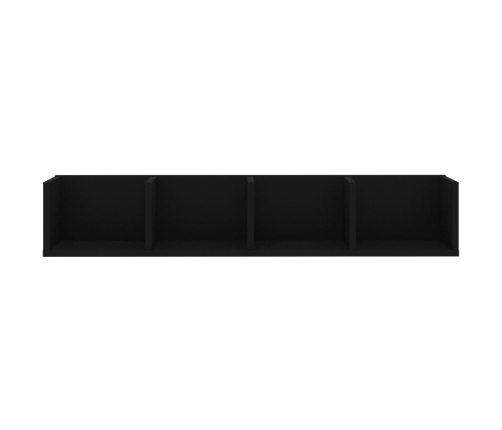 Estante de pared para CD contrachapada negro 100x18x18 cm