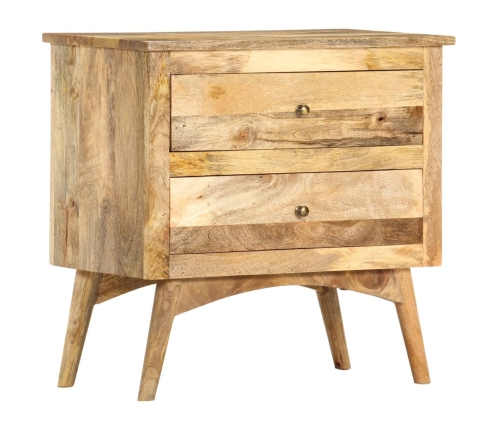 Mesita de noche de madera maciza de mango 65x35x60 cm