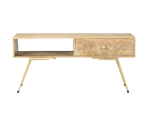 Mesa de centro de madera maciza de mango 95x50x42 cm