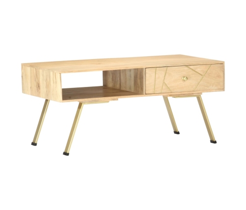 Mesa de centro de madera maciza de mango 95x50x42 cm