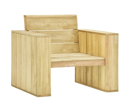 Silla de jardín de madera de pino impregnada 89x76x76 cm