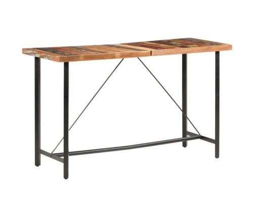 Mesa alta de cocina de madera maciza reciclada 180x70x107 cm