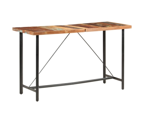 Mesa alta de cocina de madera maciza reciclada 180x70x107 cm