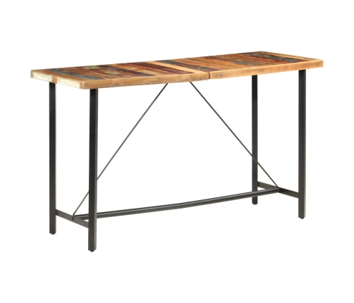 Mesa alta de cocina de madera maciza reciclada 180x70x107 cm