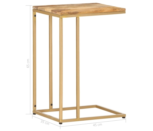 Mesa auxiliar de madera maciza de mango 35x45x65 cm