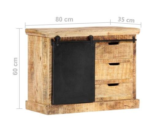 Aparador de madera maciza de mango 80x30x60 cm