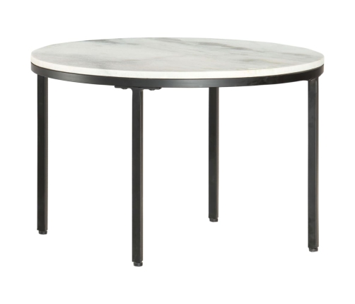 Mesa de centro mármol macizo auténtico blanco y negro Ø65 cm