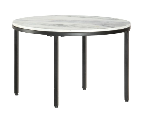 Mesa de centro mármol macizo auténtico blanco y negro Ø65 cm