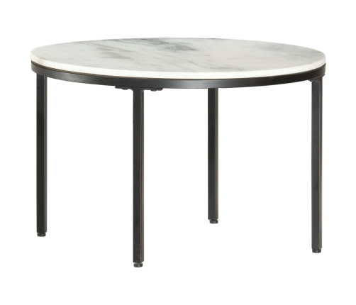 Mesa de centro mármol macizo auténtico blanco y negro Ø65 cm