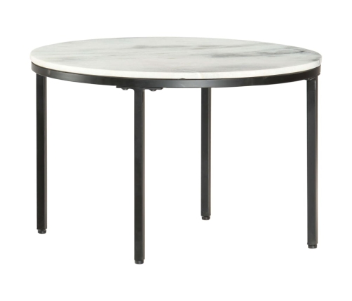 Mesa de centro mármol macizo auténtico blanco y negro Ø65 cm