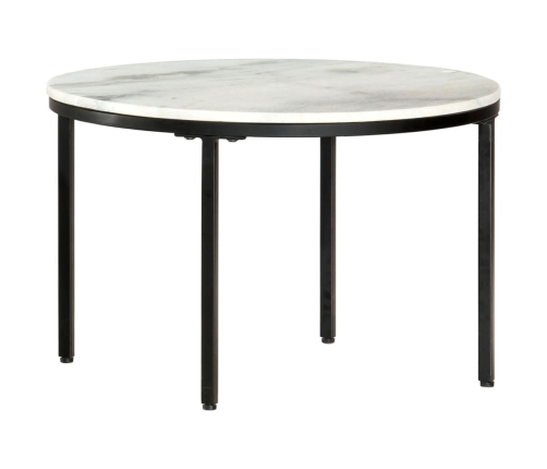 Mesa de centro mármol macizo auténtico blanco y negro Ø65 cm