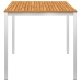 vidaXL Mesa comedor jardín madera acacia acero inoxidable 140x80x75 cm