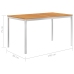 vidaXL Mesa comedor jardín madera acacia acero inoxidable 140x80x75 cm