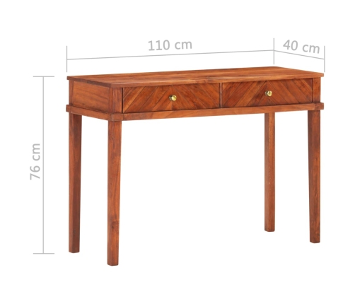 vidaXL Mesa consola de madera maciza de acacia 110x40x76 cm