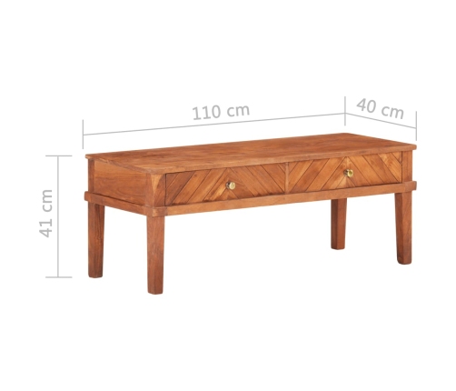 Mueble para TV de madera maciza de acacia 110x40x41 cm