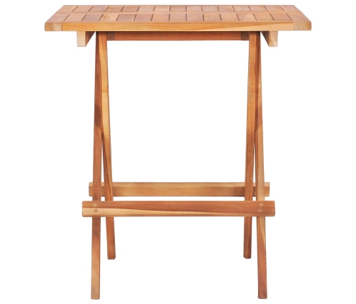 Mesa plegable de bistró de madera maciza de teca 60x60x65 cm