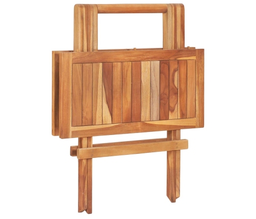 Mesa plegable de bistró de madera maciza de teca 60x60x65 cm