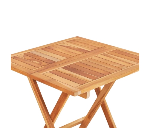 Mesa plegable de bistró de madera maciza de teca 60x60x65 cm