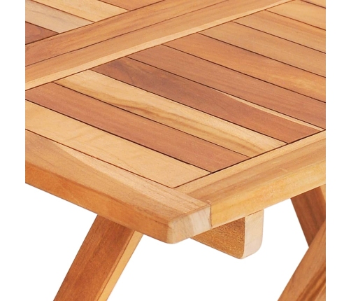 Mesa plegable de bistró de madera maciza de teca 60x60x65 cm