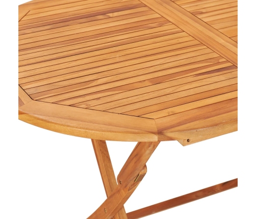 vidaXL Mesa plegable de jardín madera maciza de teca 160x80x75 cm